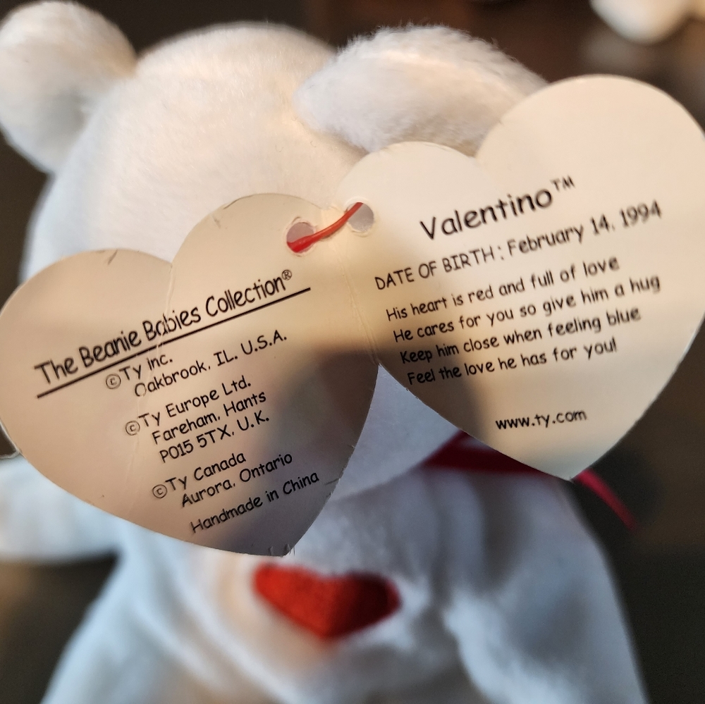 4 ty Beanie Baby's Lot - Halo, Peace, Curly, and Valentino - Picture 11 of 16
